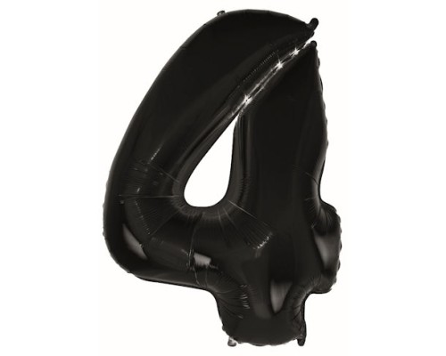 Folijas balons 92cm XXL - cipars 4, melns Folijas balons 92cm XXL - cipars 4, melns