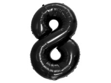 Folijas balons 92cm XXL - cipars 8, melns