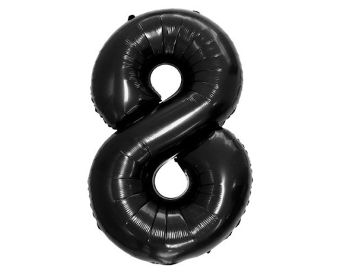 Folijas balons 92cm XXL - cipars 8, melns Folijas balons 92cm XXL - cipars 8, melns