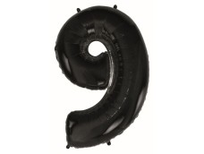 Folijas balons 92cm XXL - cipars 9, melns Folijas balons 92cm XXL - cipars 9, melns