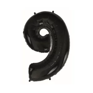 Folijas balons 92cm XXL - cipars 9, melns Folijas balons 92cm XXL - cipars 9, melns