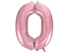 Folijas balons 92cm XXL - cipars 0, rozā, gaiši Folijas balons 92cm XXL - cipars 0, rozā, gaiši