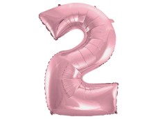 Folijas balons 92cm XXL - cipars 2, rozā, gaiši