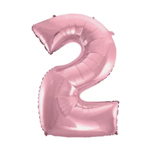 Folijas balons 92cm XXL - cipars 2, rozā, gaiši Folijas balons 92cm XXL - cipars 2, rozā, gaiši