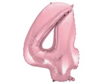 Folijas balons 92cm XXL - cipars 4, rozā, gaiši