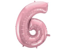 Folijas balons 92cm XXL - cipars 6, rozā, gaiši