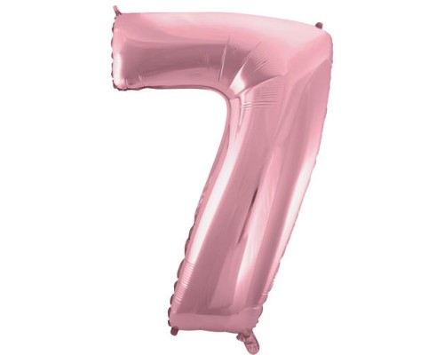 Folijas balons 92cm XXL - cipars 7, rozā, gaiši Folijas balons 92cm XXL - cipars 7, rozā, gaiši