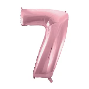 Folijas balons 92cm XXL - cipars 7, rozā, gaiši Folijas balons 92cm XXL - cipars 7, rozā, gaiši