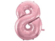 Folijas balons 92cm XXL - cipars 8, rozā, gaiši