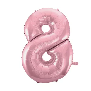 Folijas balons 92cm XXL - cipars 8, rozā, gaiši