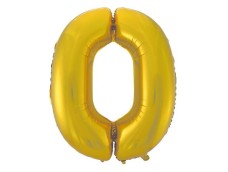 Folijas balons 92cm XXL - cipars 0, zelta, matēts Folijas balons 92cm XXL - cipars 0, zelta, matēts