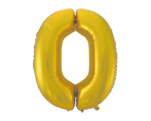 Folijas balons 92cm XXL - cipars 0, zelta, matēts Folijas balons 92cm XXL - cipars 0, zelta, matēts