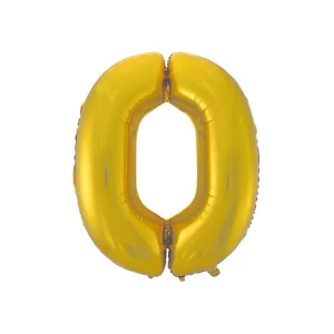 Folijas balons 92cm XXL - cipars 0, zelta, matēts Folijas balons 92cm XXL - cipars 0, zelta, matēts