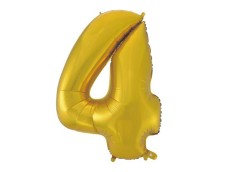 Folijas balons 92cm XXL - cipars 4, zelta, matēts