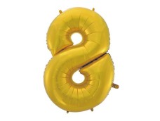 Folijas balons 92cm XXL - cipars 8, zelta, matēts