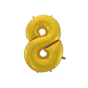 Folijas balons 92cm XXL - cipars 8, zelta, matēts