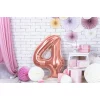 Folijas balons 86cm XL - cipars 4, rozā zelts Folijas balons 86cm XL - cipars 4, rozā zelts