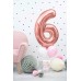 Folijas balons 86cm XL - cipars 4, rozā zelts