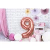 Folijas balons 86cm XL - cipars 9, rozā zelts Folijas balons 86cm XL - cipars 9, rozā zelts