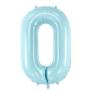 Folijas balons 86cm XL - cipars 0, gaiši zils Folijas balons 86cm XL - cipars 0, gaiši zils