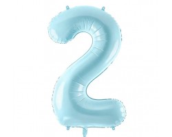 Folijas balons 86cm XL - cipars 2, gaiši zils Folijas balons 86cm XL - cipars 2, gaiši zils