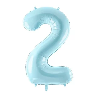 Folijas balons 86cm XL - cipars 2, gaiši zils Folijas balons 86cm XL - cipars 2, gaiši zils