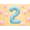 Folijas balons 86cm XL - cipars 2, gaiši zils