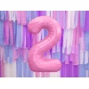 Folijas balons 86cm XL - cipars 2, rozā, gaiši Folijas balons 86cm XL - cipars 2, rozā, gaiši