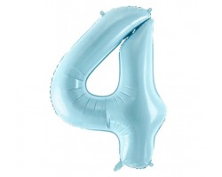 Folijas balons 86cm XL - cipars 4, gaiši zils