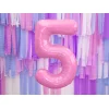 Folijas balons 86cm XL - cipars 5, rozā, gaiši