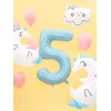 Folijas balons 86cm XL - cipars 9, gaiši zils
