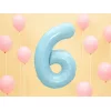 Folijas balons 86cm XL - cipars 6, gaiši zils