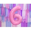 Folijas balons 86cm XL - cipars 6, rozā, gaiši Folijas balons 86cm XL - cipars 6, rozā, gaiši