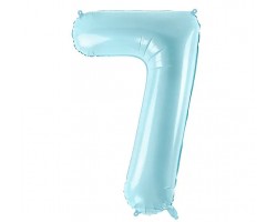 Folijas balons 86cm XL - cipars 7, gaiši zils