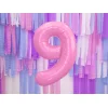Folijas balons 86cm XL - cipars 9, rozā, gaiši Folijas balons 86cm XL - cipars 9, rozā, gaiši