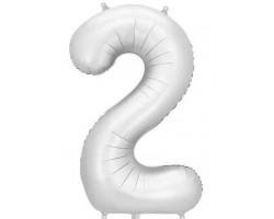 Folijas balons 86cm XL - cipars 2, sudraba, nespīdīgs Folijas balons 86cm XL - cipars 2, sudraba, nespīdīgs