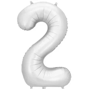 Folijas balons 86cm XL - cipars 2, sudraba, nespīdīgs Folijas balons 86cm XL - cipars 2, sudraba, nespīdīgs