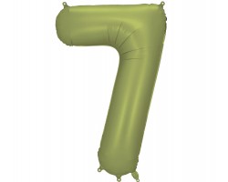 Folijas balons 86cm XL - cipars 7, zaļš, olīvu, satīna Folijas balons 86cm XL - cipars 7, zaļš, olīvu, satīna