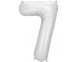 Folijas balons 86cm XL - cipars 7, sudraba, nespīdīgs