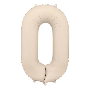 Folijas balons 86cm XL - cipars 0, kremkrāsas, matēts Folijas balons 86cm XL - cipars 0, kremkrāsas, matēts