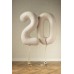 Folijas balons 86cm XL - cipars 7, kremkrāsas, matēts