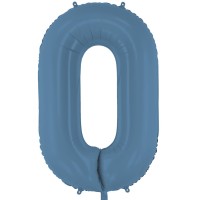Folijas balons 86cm XL - cipars 0, zils, tumši, matēts Folijas balons 86cm XL - cipars 0, zils, tumši, matēts