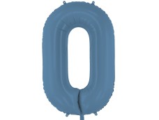 Folijas balons 86cm XL - cipars 0, zils, tumši, matēts Folijas balons 86cm XL - cipars 0, zils, tumši, matēts