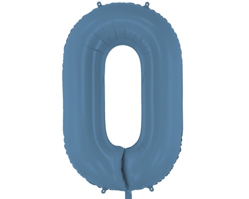 Folijas balons 86cm XL - cipars 0, zils, tumši, matēts