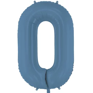 Folijas balons 86cm XL - cipars 0, zils, tumši, matēts Folijas balons 86cm XL - cipars 0, zils, tumši, matēts