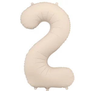 Folijas balons 86cm XL - cipars 2, kremkrāsas, matēts Folijas balons 86cm XL - cipars 2, kremkrāsas, matēts