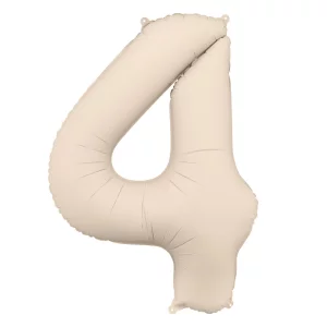 Folijas balons 86cm XL - cipars 4, kremkrāsas, matēts Folijas balons 86cm XL - cipars 4, kremkrāsas, matēts