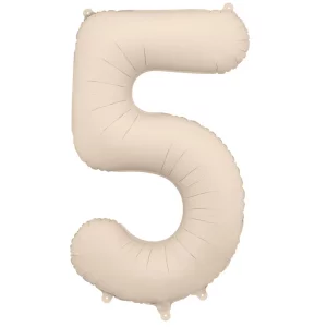 Folijas balons 86cm XL - cipars 5, kremkrāsas, matēts Folijas balons 86cm XL - cipars 5, kremkrāsas, matēts