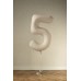 Folijas balons 86cm XL - cipars 5, kremkrāsas, matēts