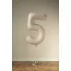 Folijas balons 86cm XL - cipars 5, kremkrāsas, matēts Folijas balons 86cm XL - cipars 5, kremkrāsas, matēts